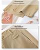 Women's Khaki High Waist Wide Leg Cropped Pants - Spring/Autumn 2025 Casual Slimming Trousers