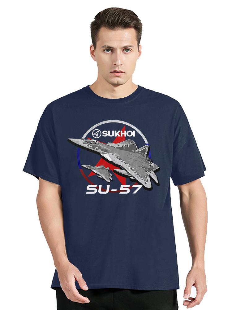 Ретро футболка с истребителем-невидимкой Сухой Су-57, мужская одежда, футболка, летние оверсайз топы, футболка свободного кроя S