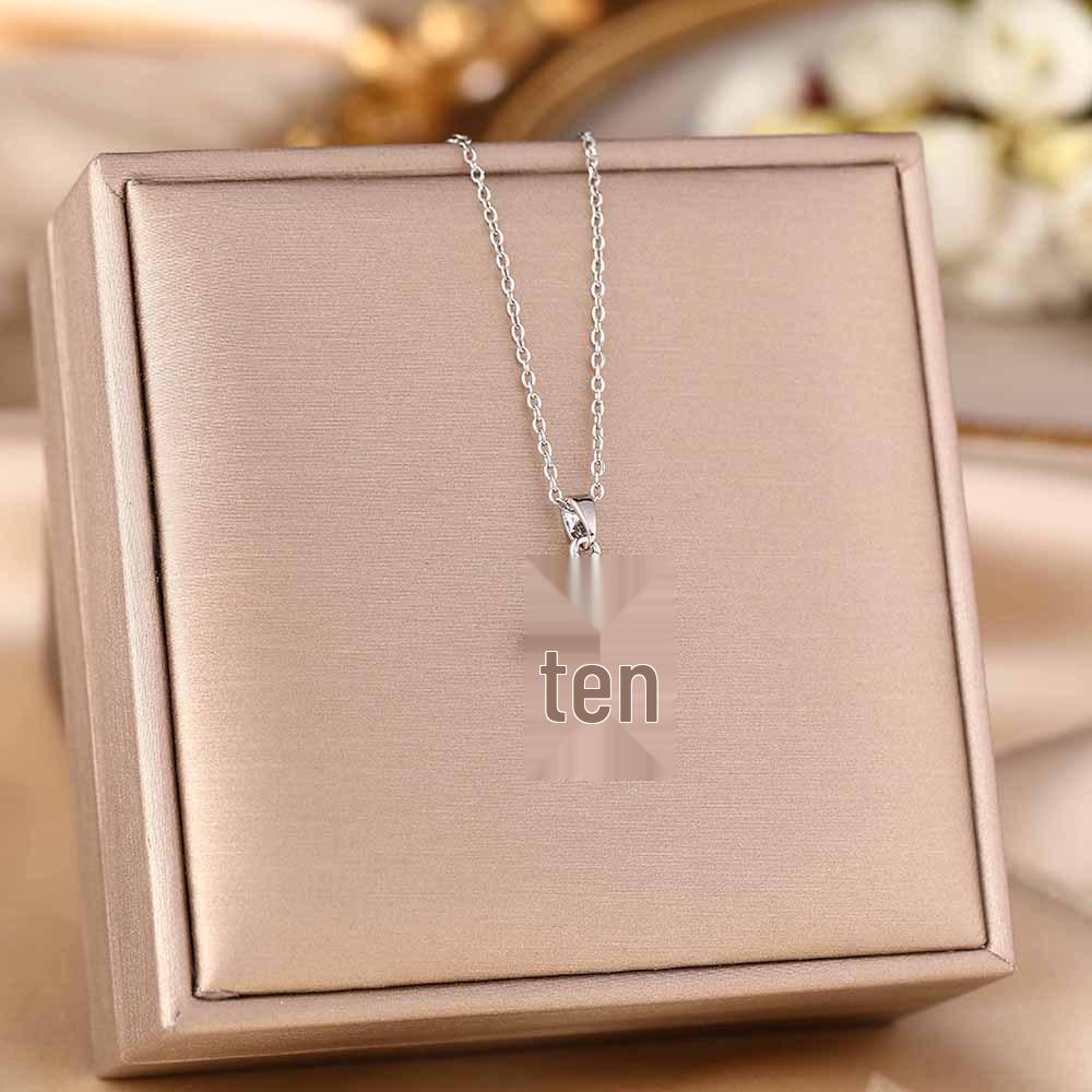 Women's Silver Titanium Steel Necklace with Micro-Inlaid Zircon - Elegant, Durable Clavicle Chain Jewelry
