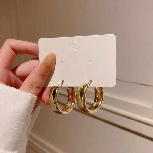 Large Crystalline Hoop Earrings Matte Chic Fashionable Basic Simple Round Shiny Zircon Crystal Big Women Ear Studs Jewelry Celebration Party Event