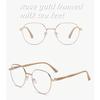 Pair of Student Glasses with Round Full Frame Metal Frame Elegant and Simple Fashionable for Commuting and Leisure
