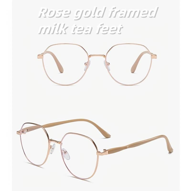 Pair of Student Glasses with Round Full Frame Metal Frame Elegant and Simple Fashionable for Commuting and Leisure
