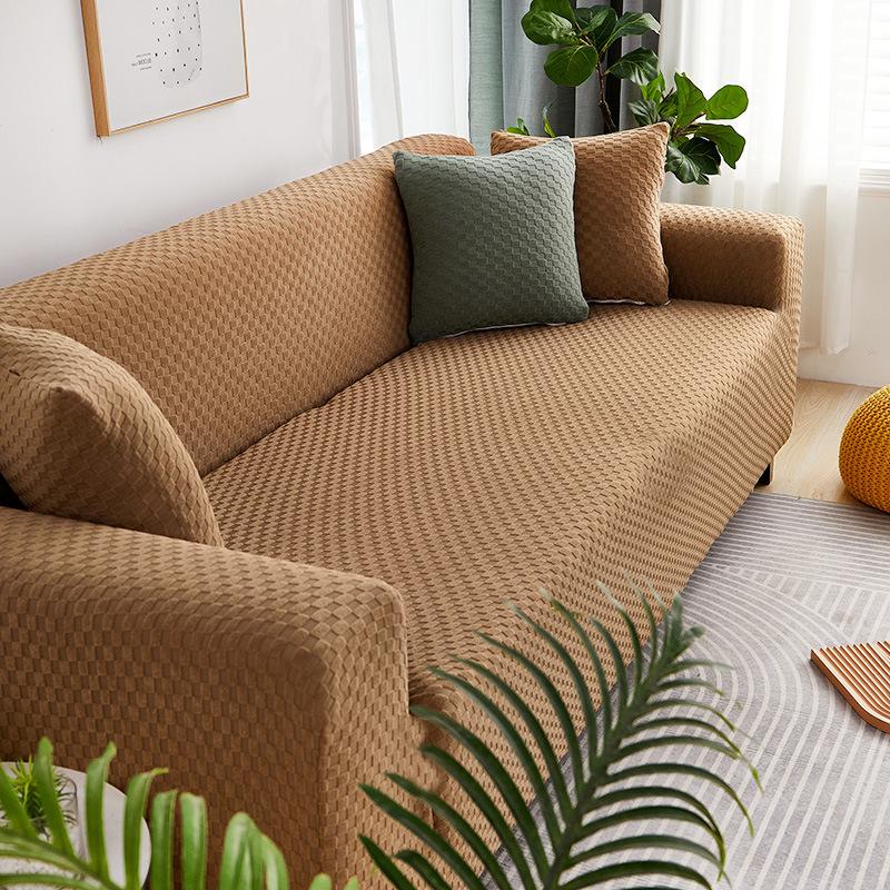 Sofa Cover Old-Fashioned Double Armrest Sofa Cover Cloth Thickened Solid Color Dust Cover
