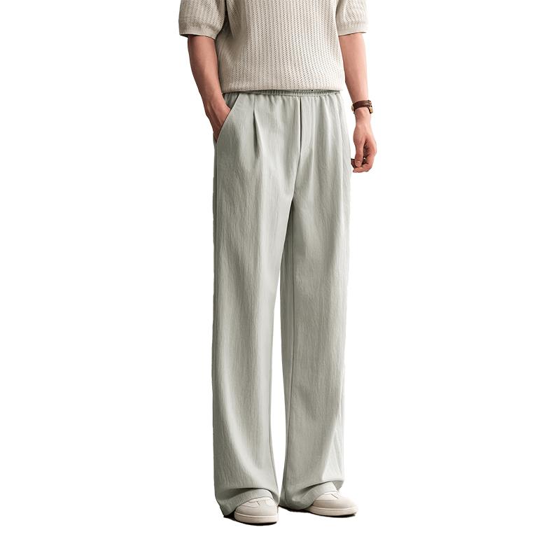 HAUT TON Men's Lightweight Casual Drawstring Straight-Leg Pants