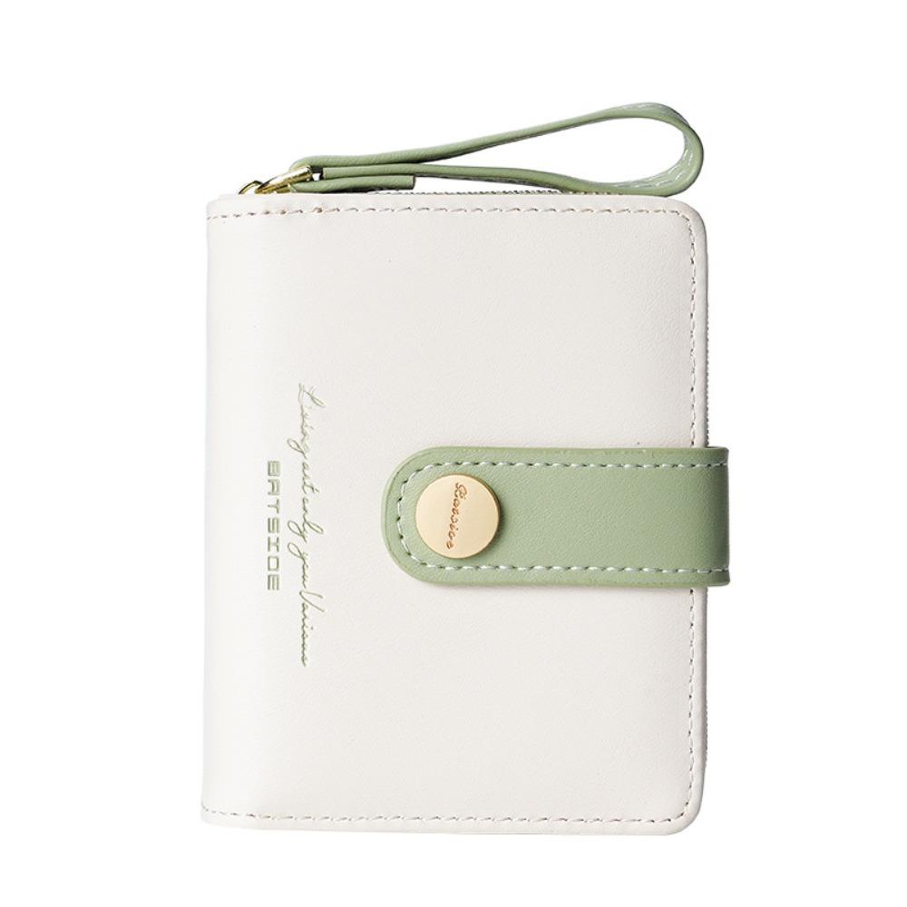 Solid Color Women's Wallet Short PU Purse Simple Lady Wallet Card Holder
