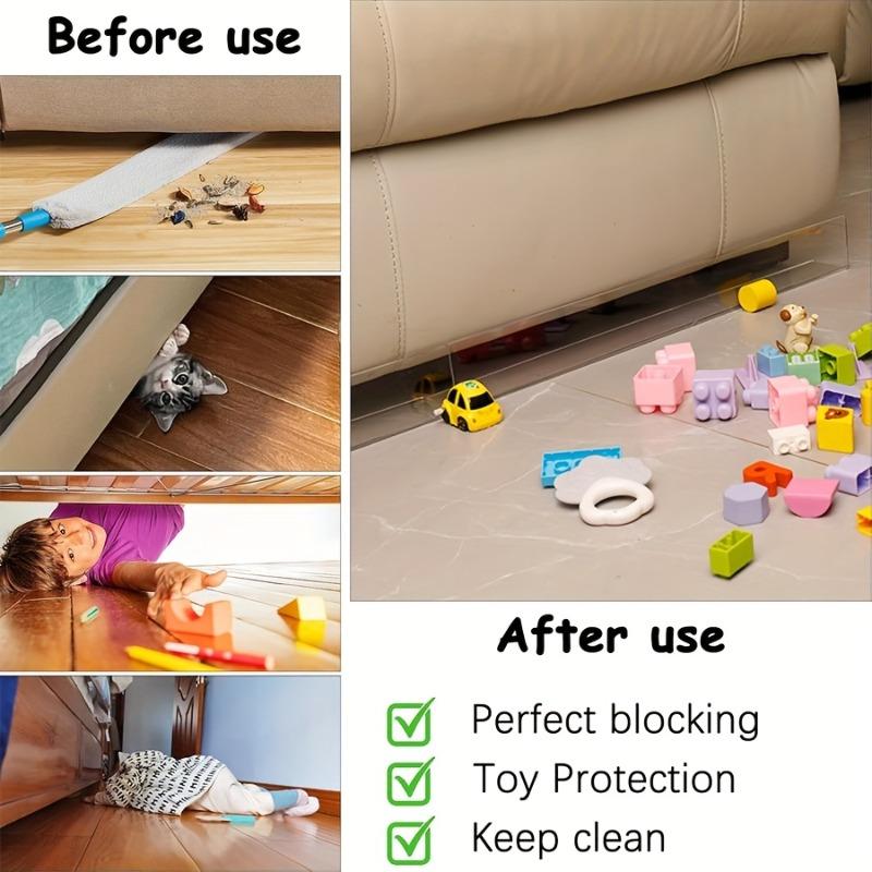 8pc Adjustable Gap Blockers & Nano Glue Anti Pet Under Bed Sofa Shelf Separators Safety Baffles Furniture Prevent Items Slipping
