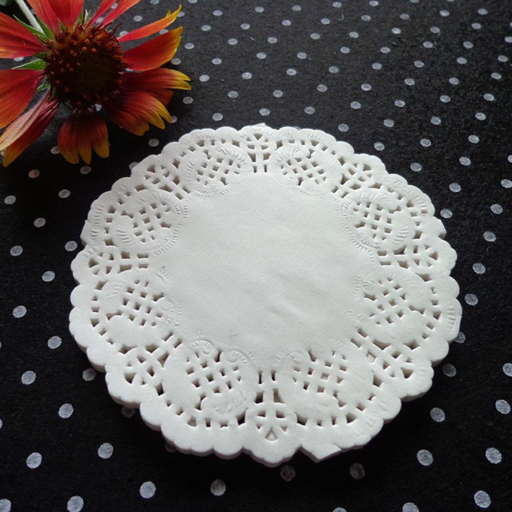 100 Stück Runde Blume Boden Papier Tischset Untersetzer Kuchen Backpapier Pad -Saugfähiges Dessert Papier Foto Hintergrund Papier