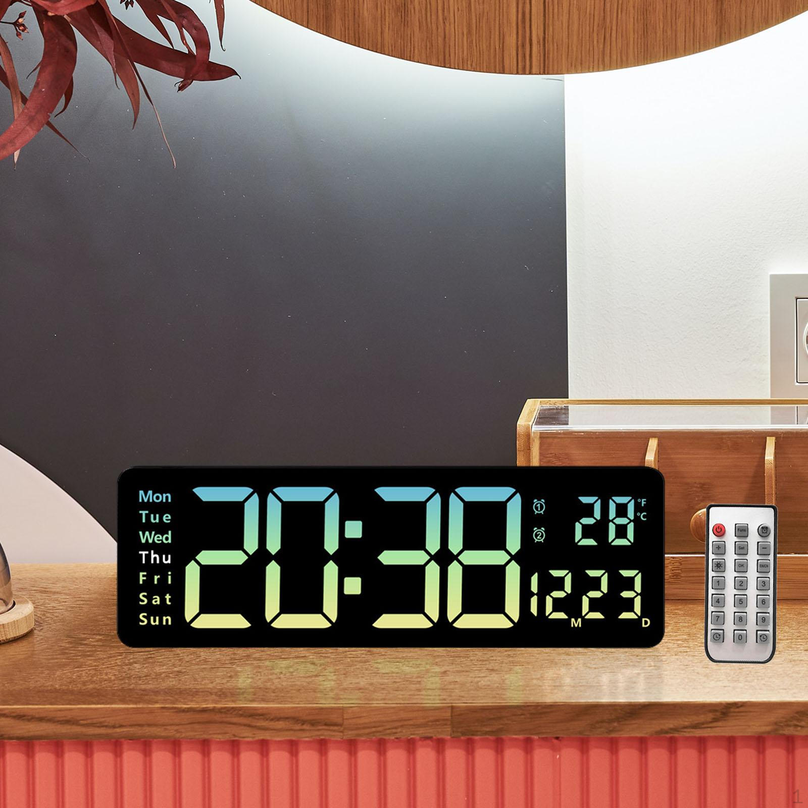 

Большие настенные часы с цифровым таймером, без звука, 10 уровней яркости, светодиодный дисплей, электронный для циан