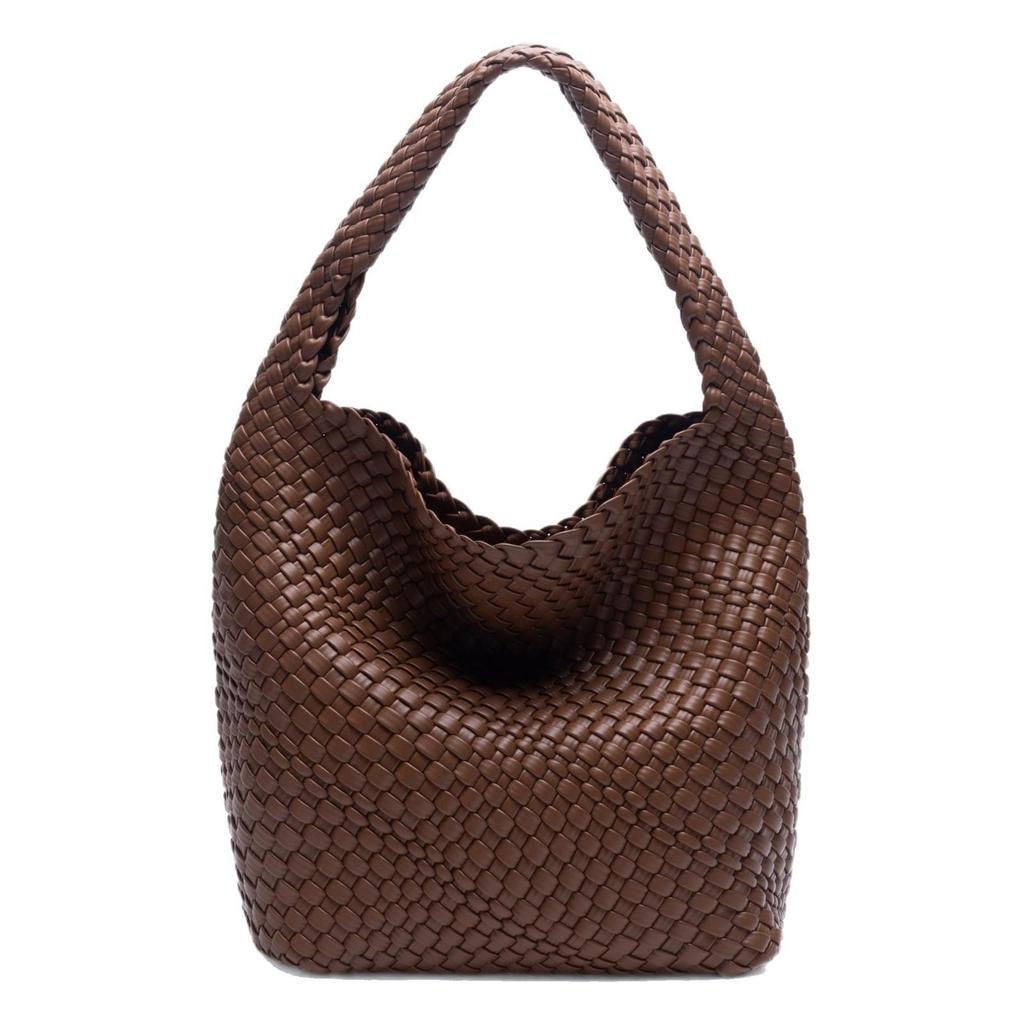 Korean-Style Hand-Woven Women's Casual Shoulder Bag with Large Capacity