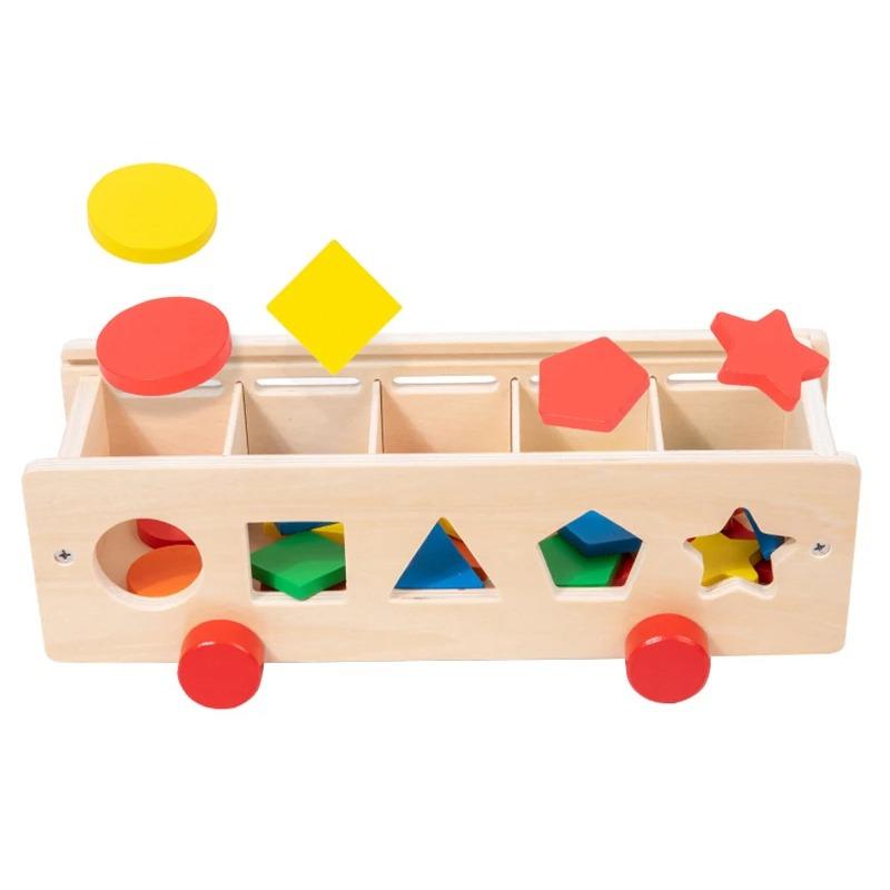 Baby Wooden Montessori Box Sensory Toys Color Shape Sorting Matching Games Winder Object Permanence Activities Educational Toys