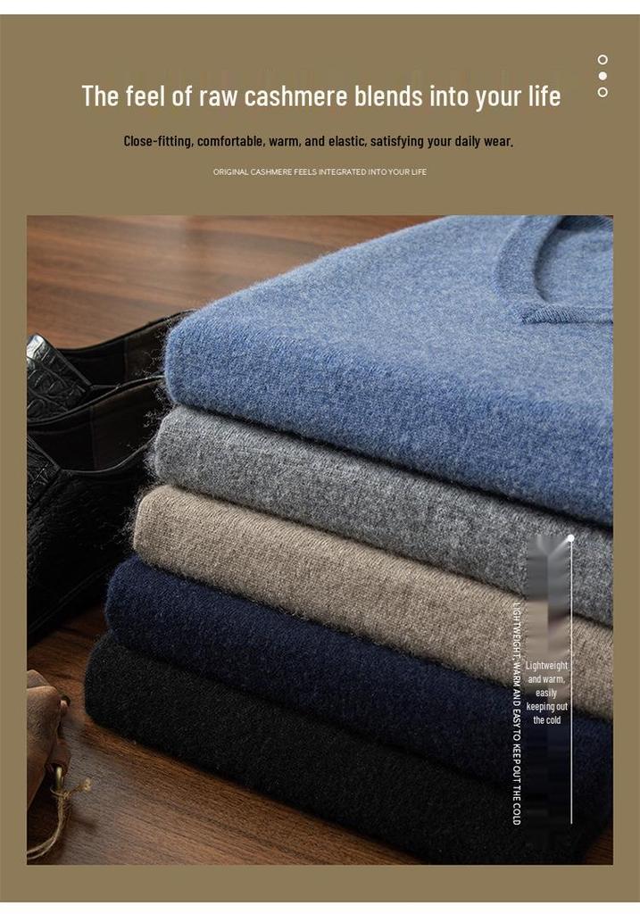 Men's Cashmere V-Neck Pullover Vest - 2025 Autumn Sleeveless Knit Cardigan