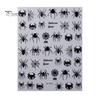 Easy Application Nail Wraps Halloween 3D Embossed Stickers, Skeleton Hand Pumpkin Spider Bat Fingertip Art Decals, Gothic Manicure Decoration