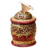 Solid Wood Retro Tissue Box, European High-end Roll Paper Tube, Circular with Lid, Living Room Household Roll Paper Box