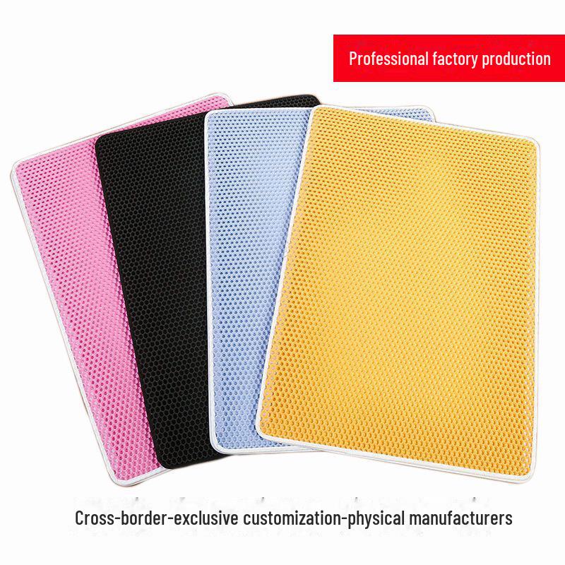 

Нескользящий моющийся двухслойный коврик для кошачьего туалета с сотовым дизайном 40*50cm, Upgraded version чёрный