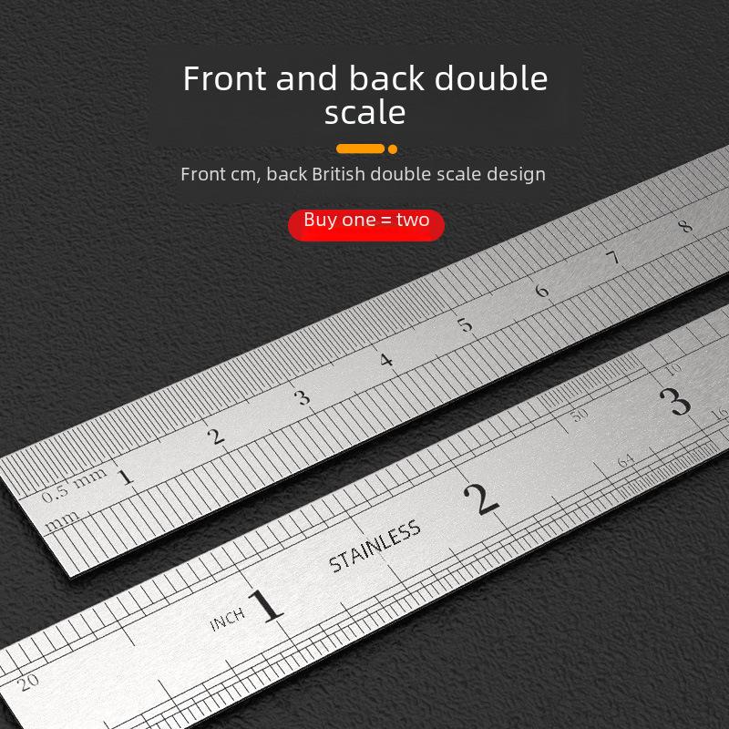 Thickened Steel Ruler Set: 15cm, 30cm, 2m Drawing Rulers