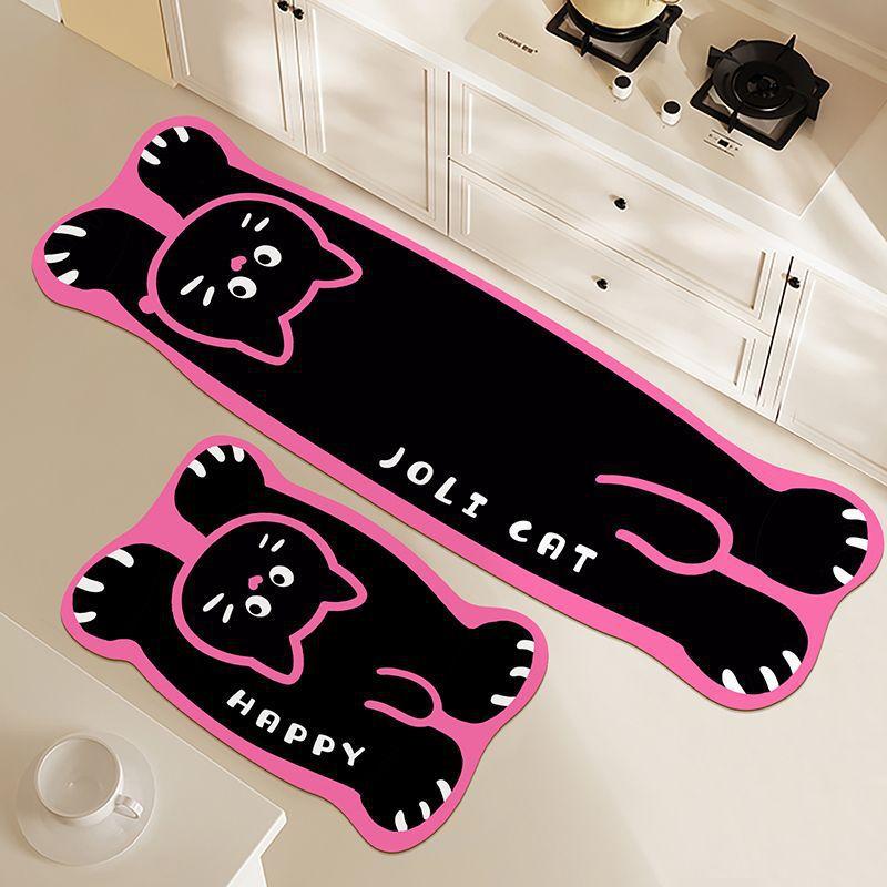 

Small Animal Cartoon Diatom Mud Floor Mat, Water-Absorbing, Dirt-Resistant And Easy To Take Care Of, Foot Mat Household Kitchen Non-Slip Quick-Drying 50*80cm