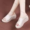 Women's Wedge Shoes 2025 Summer Slip On Platform Non Slip Luxury Slippers Comfortable Outdoor Height Increase Sandals