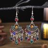 Vintage Ethno Strass Quaste Wassertropfen Ohrringe für Damen Boho Hohl Geometrisch Hängende Ohrringe Pendientes Mujer Brincos