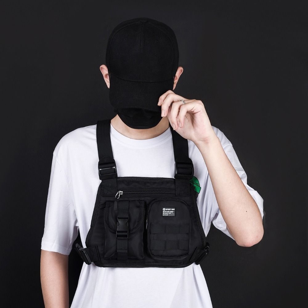 

Casual Oxford Cloth Fashion Chest Bag Large Capacity Multi Pocket Men Vest Bag Waterproof Mountaineering Bag Outdoor Sports Bag