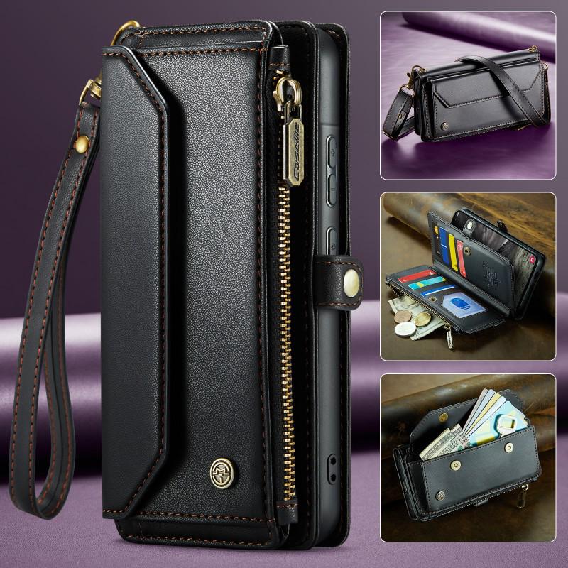 Multi-Functional Leather Crossbody Case for Samsung A72/A12/A13/A24/A33/A57 with Card Slot and Shoulder Strap