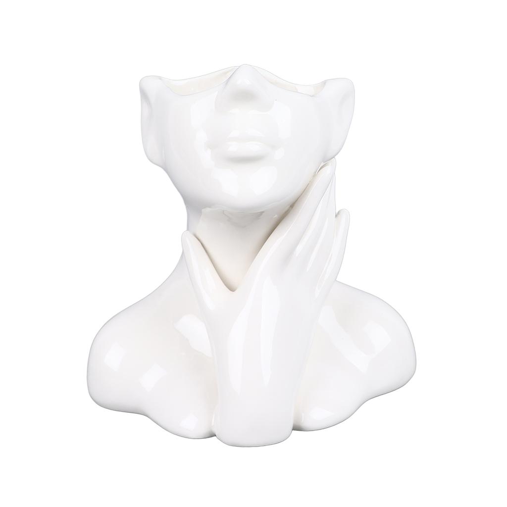 Wazon na twarz kobiety w stylu nordyckim, elegancki wazon na kwiaty, gładki ceramiczny wazon na kwiaty, dekoracja dla