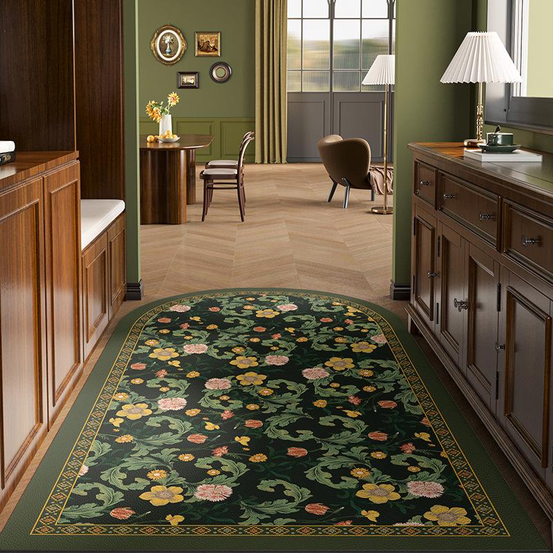 American Light Luxury Home Floor Mat, Waterproof And Non-Slip, Leave-In One Wipe, Arched Foot Mat, Home Entrance Door Inner Door Mat