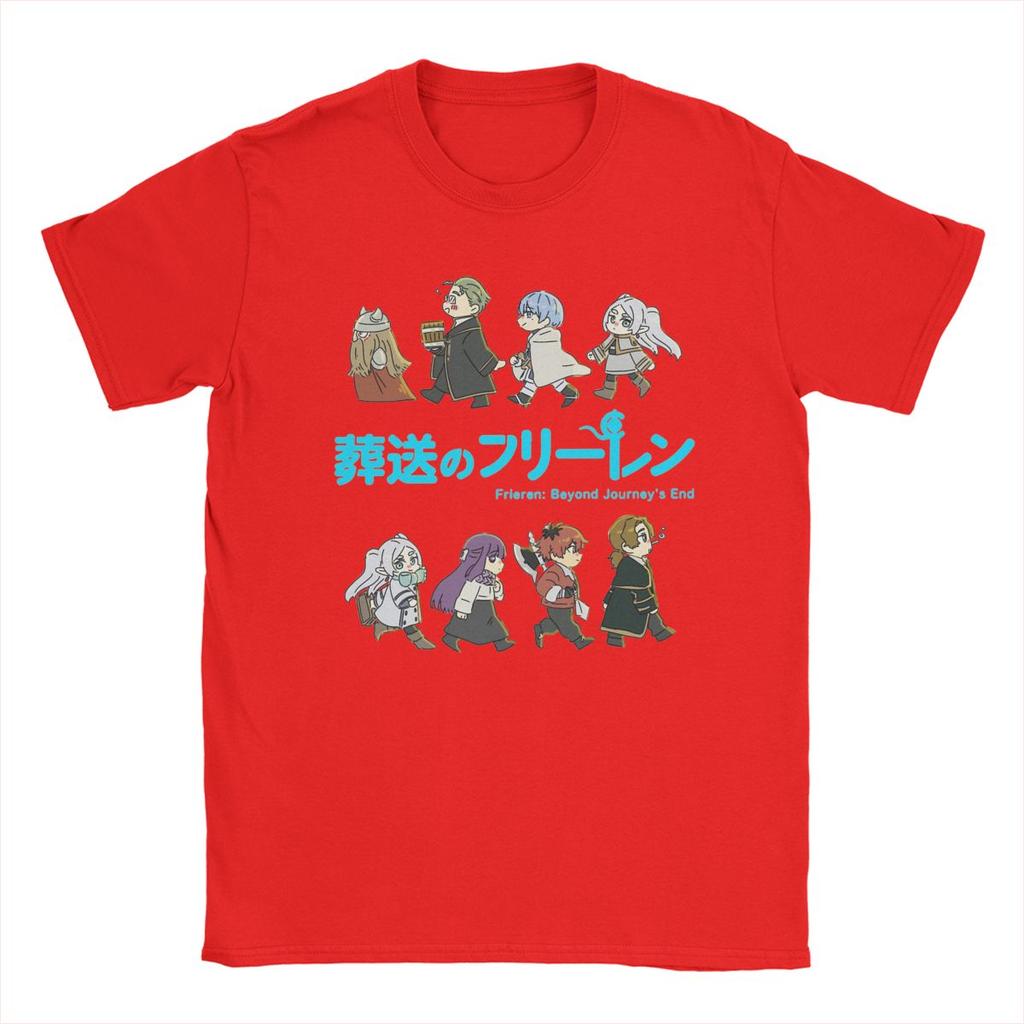 Frieren Trička s plnou postavou pro muže Bavlna Móda pro pánské tričko Kulatý výstřih Anime Tričko Krátký rukáv Topy Originální