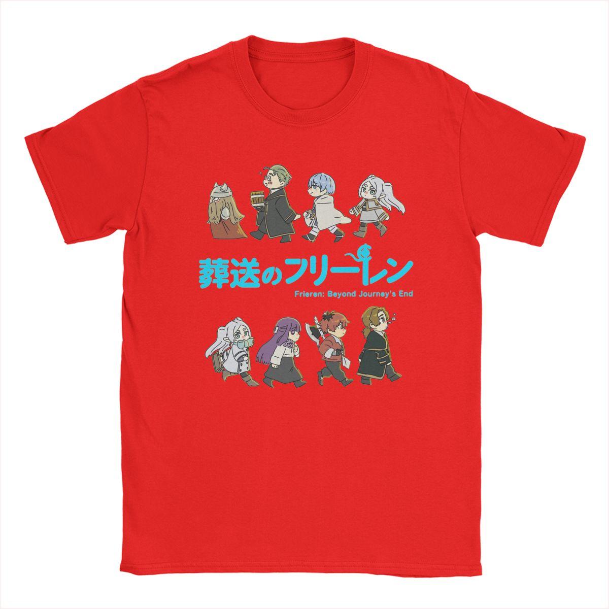 

Мужские футболки Frieren Full Character, модные хлопковые футболки для мужчин, футболки с круглым вырезом и аниме, топы с коротким рукавом, оригинальные S