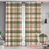 Set Of 2 Green Checkered Curtains Design Protecting Privacy Suitable Decorating Various Scenes Curtain With Pole Pocket Polyester