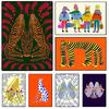 Whimsical Animal Nursery Canvas Art Cartoon Cheetah Tiger Leopard Colorful Kids Wall Decor Playful Jungle Theme Room Decor Gift
