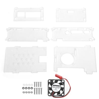 Acrylic Case for Raspberry Pi 4B with Cooling Fan Transparent Shell Accessories Set