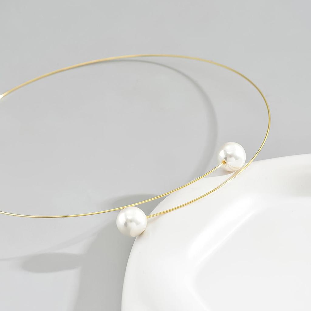 Pearl & Steel Adjustable Choker: Fashionable, Versatile Necklace with European-American Design