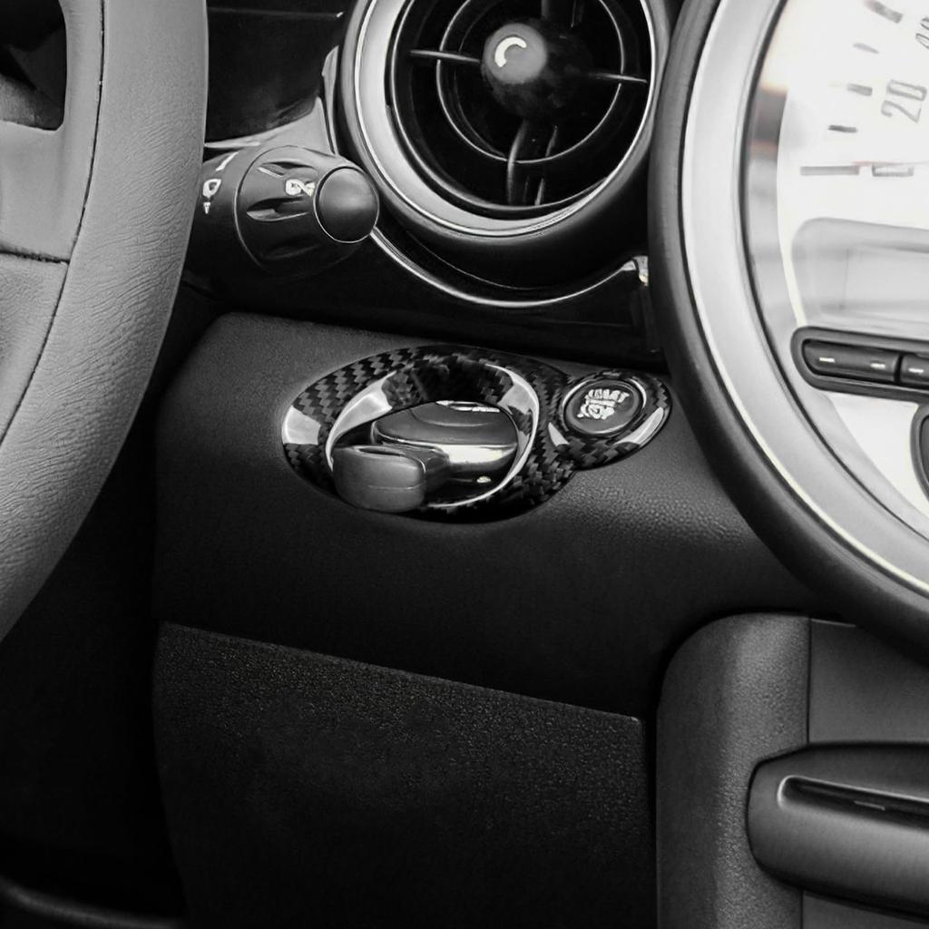 AIRSPEED Carbon Fiber Interior Accessories for MINI 2nd Generation R57 and R60 Customizable Car Key Starter Frame Decorative Panel and Engine Button