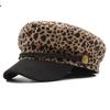 Ins Leopard Print Internet Celebrity Cap Beret Female Retro Flat Top Navy Hat Street Tide Octagonal Hat