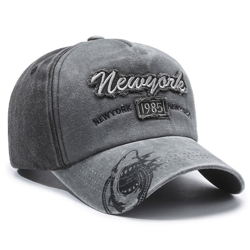 Classic Cotton Baseball Cap With Sun Protection For Outdoor Casual Wear серый