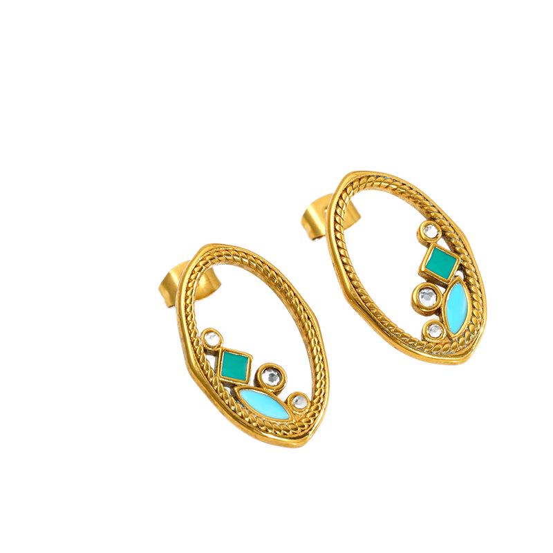 18K Gold Stainless Steel Fashion Earrings - Versatile, Light Luxury Women's Accessories