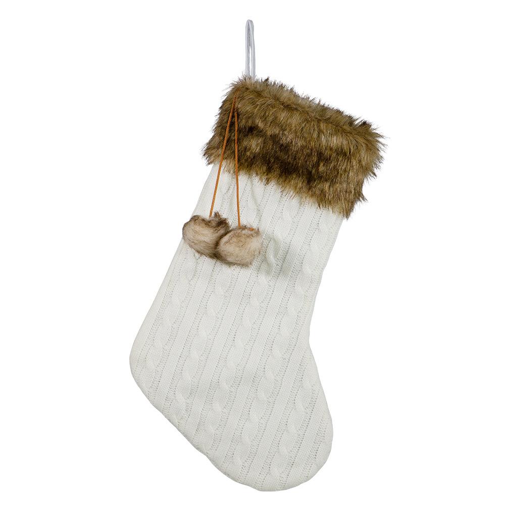 Christmas socks gift bag 20 inch twisted rope wool knitted Christmas socks gift bag fireplace home Christmas decoration