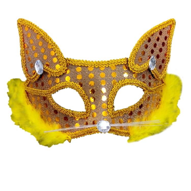Masquerade Mask Foxes Mask Halloween Costume Mask Sequins Cats Mask Half Face Mask for Party