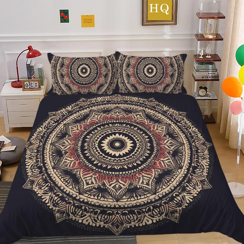 Set cuvertură pilote cu imprimeu Datura Bărbat Femeie Husă de pat Costum Queen Size Poliester Moale Textile pentru Casă