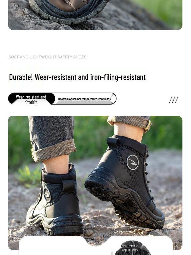 Men's Lightweight Steel Toe Water-Resistant Work Shoes - Anti-Smash, Anti-Puncture, Comfortable for Long Standing.