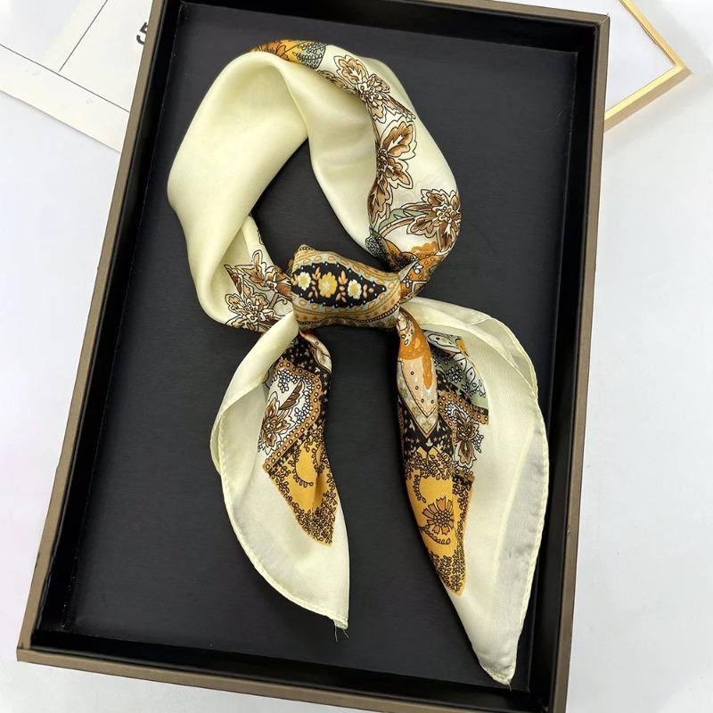 Horse Print Female Silk Neck Scarf Square Hair Scarves Foulard Head Band Shawls Wraps Neckerchief Bandana Women