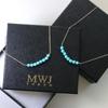 Stylish Magnetic Necklace for Luxury Jewelry Natural Power Made in Japan [MWJ TOKYO] Women, Turquoise, Silver, 32-Face Cut, Accessory, Stone, Stone,