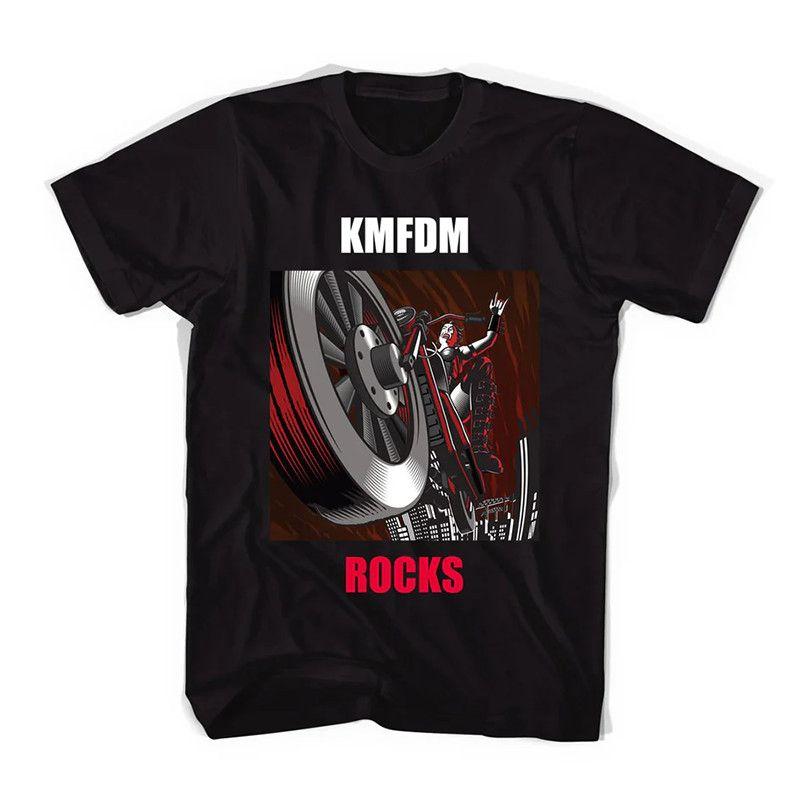 KMFDM Band Industrial Metal Rock Vintage High Street Loose American Casual Cotton Men's and Women's T-Shirts Short Sleeves
