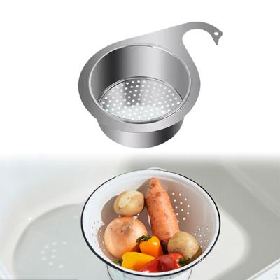 Kitchen Sink Drain Basket ,Swan Basket, Container No Punching Convenient Filter Dry