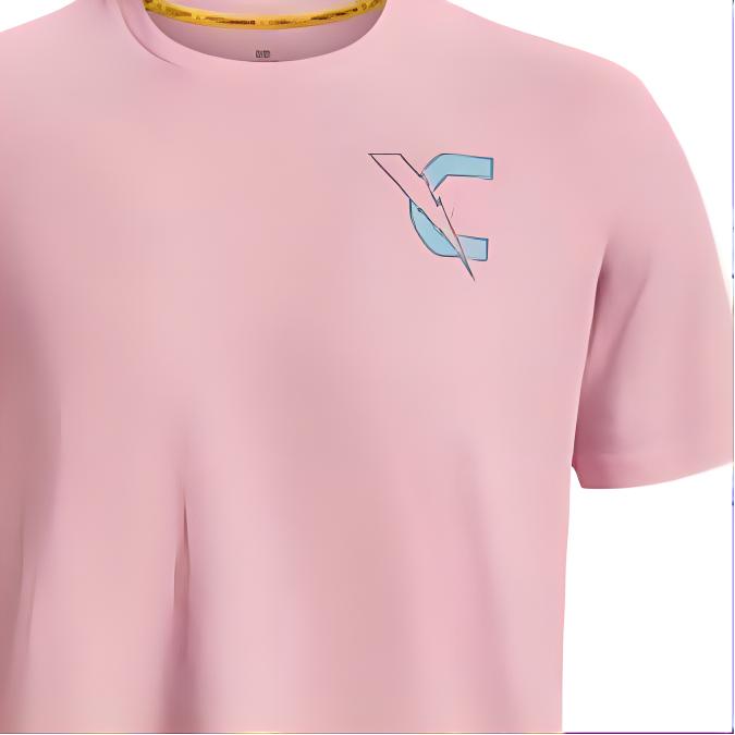 Under Armour Letter Print Sports American Vintage Short Sleeve T-Shirt Men Tops Pink 1376807-676