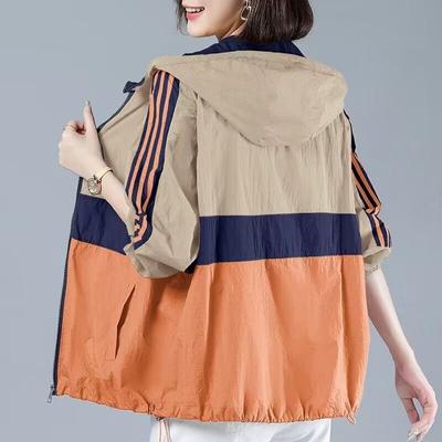 Women's Plus Size Sun Protection Jacket UV-Protective Summer Loose Versatile Breathable Hooded Lightweight Outerwear