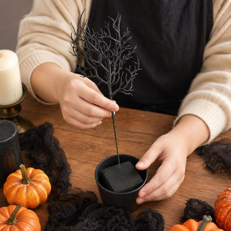 Halloween Künstliche Äste Hausvase Dekoration Halloween Thema Künstlicher Schwarzer Stiel Ast Kunstpflanzen Blume Party Dekor