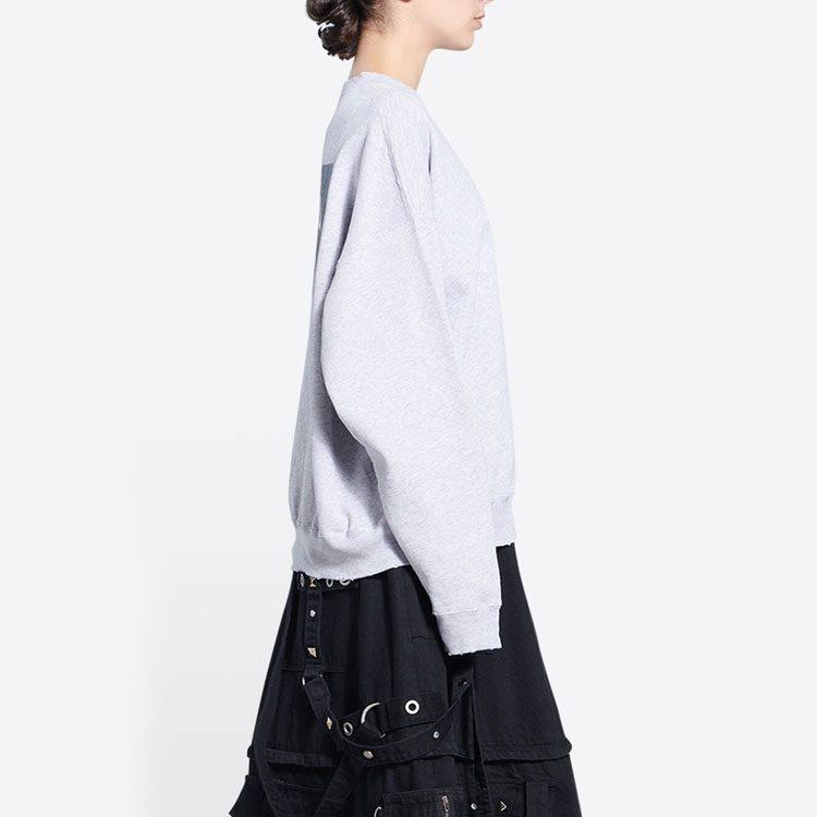 Balenciaga Regular Crewneck 'Heather Grey/Black' 676629TLVH11380