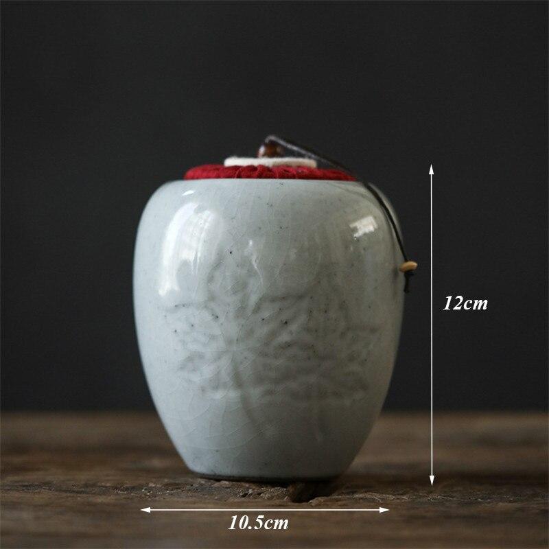 Ceramic Tea Caddies Coarse Pottery Moisture-proof Canisters Sealed Can Storage Tank Food Container
