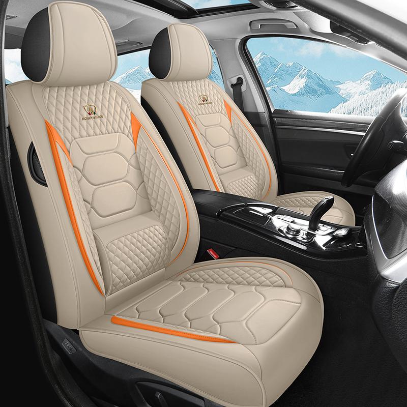 Fixed Lumbar Support Car Seat Cover – Anti-Fatigue Driving, Full-Front Universal Fit, Premium PU Leather (Waterproof & Durable)